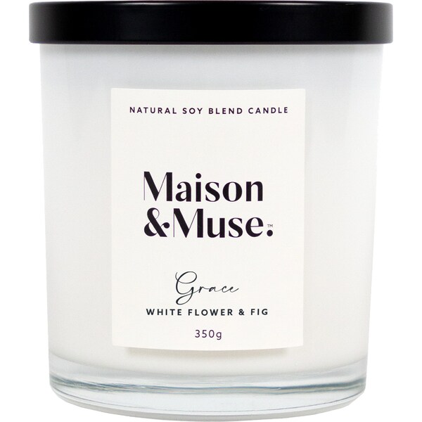 Maison & Muse Natural Soy Blend Candle Grace White Flower & Fig 350g
