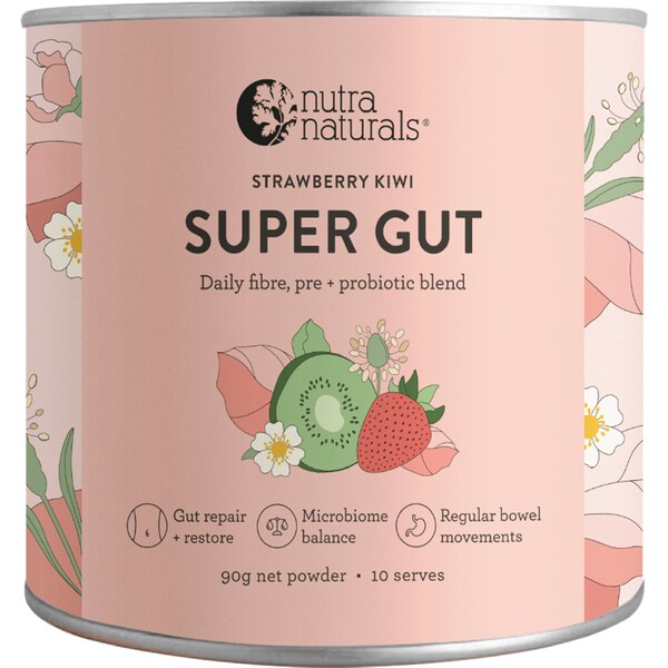 Nutra Naturals Super Gut Powder Strawberry Kiwi 90g