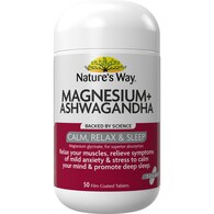 Nature's Way Magnesium + Ashwagandha Film Coated Tablets