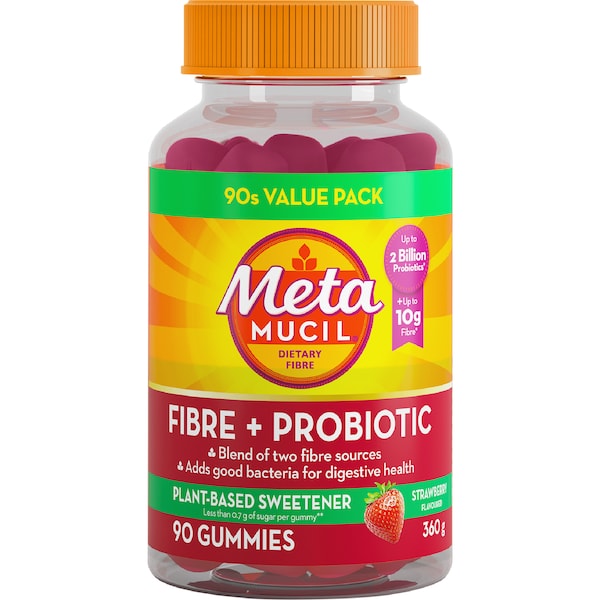 Metamucil Fibre & Probiotic Gummies Strawberry 90 pack