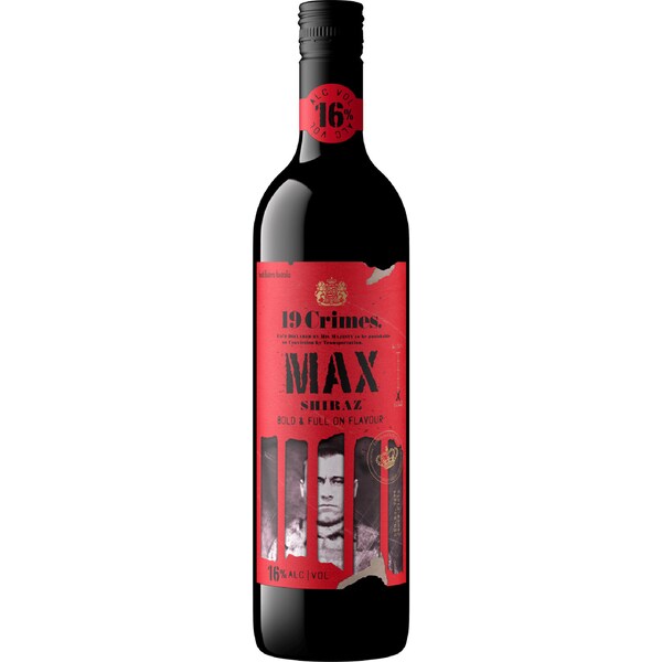 19 Crimes Max Shiraz Bottle 750mL