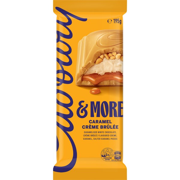 Cadbury & More Creme Brulee Caramel Chocolate Block 195g