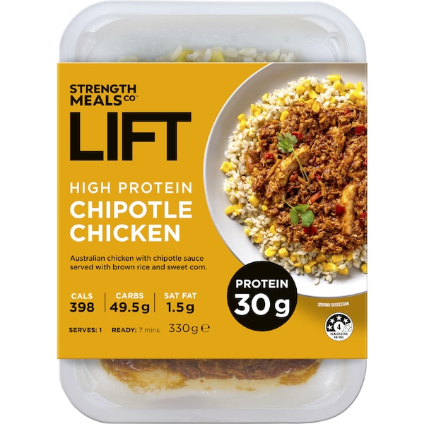 Strength Meals Co Lift High Protein Chipotle Chicken 330g