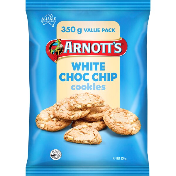 Arnott's White Choc Chip Cookies 350g