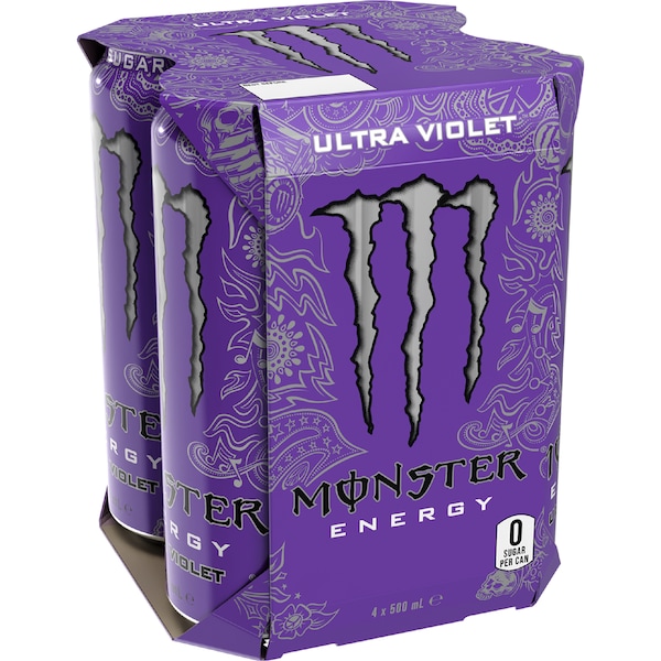 Monster Energy Ultra Violet Cans 500mL x 4 pack