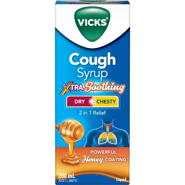 Vicks Cough Syrup Extra Soothing Honey 200mL