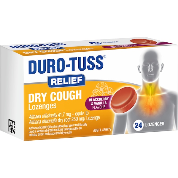 Duro-Tuss Relief Dry Cough Lozenges Blackberry & Vanilla 24 pack