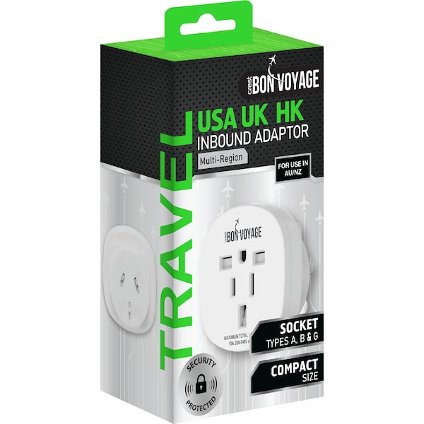 Crest Bon Voyage Inbound Adaptor USA UK & HK each