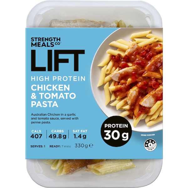 Strength Meals Co Lift High Protein Chicken & Tomato Pasta 330g