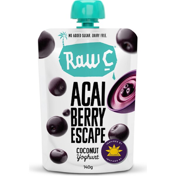 Raw C Coconut Yoghurt Pouch Amazonia Acai Berry Escape 140g