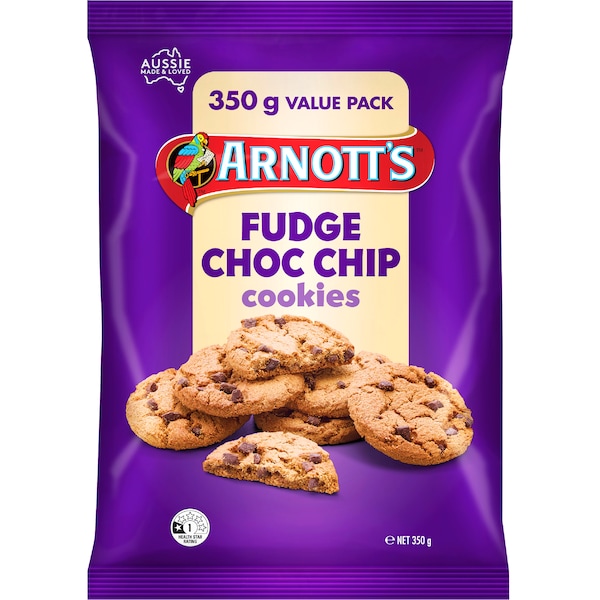 Arnott's Cookies Fudge Choc Chip 350g