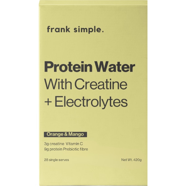 frank simple. Protein Water With Creatine & Electrolytes Orange Mango 28 pack