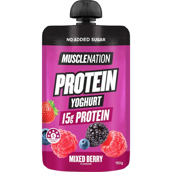 Muscle Nation Protein Yoghurt Pouch Mixed Berry 150g