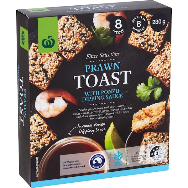 Woolworths Prawn Toasties With Ponzu Dip Sauce 230g 8 pack
