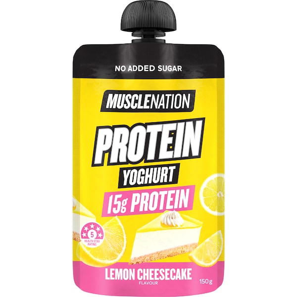 Muscle Nation Protein Yoghurt Pouch Lemon Cheesecake 150g