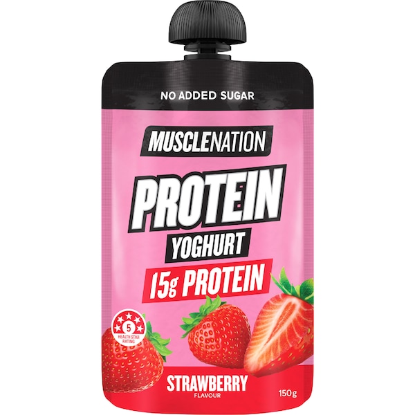 Muscle Nation Protein Yoghurt Pouch Strawberry 150g