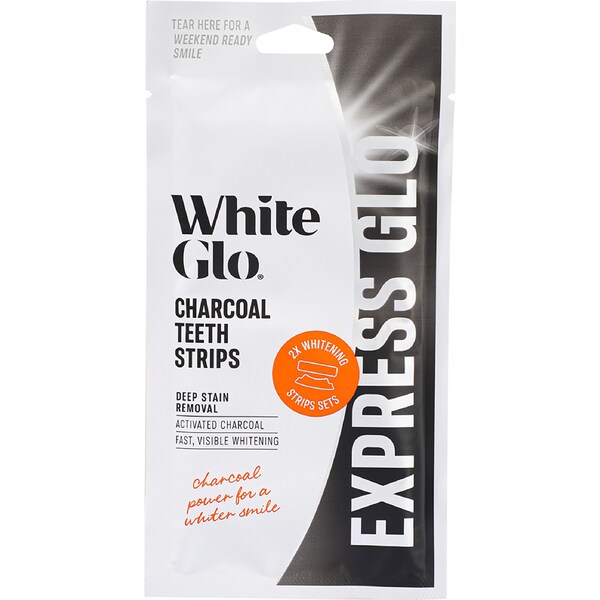 White Glo Express Charcoal Teeth Strips 2 pack