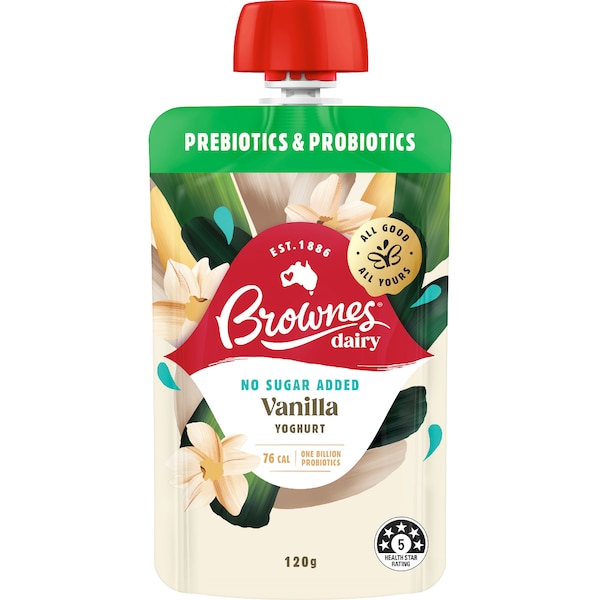 Brownes Dairy Yoghurt Pouch Vanilla Bean 120g
