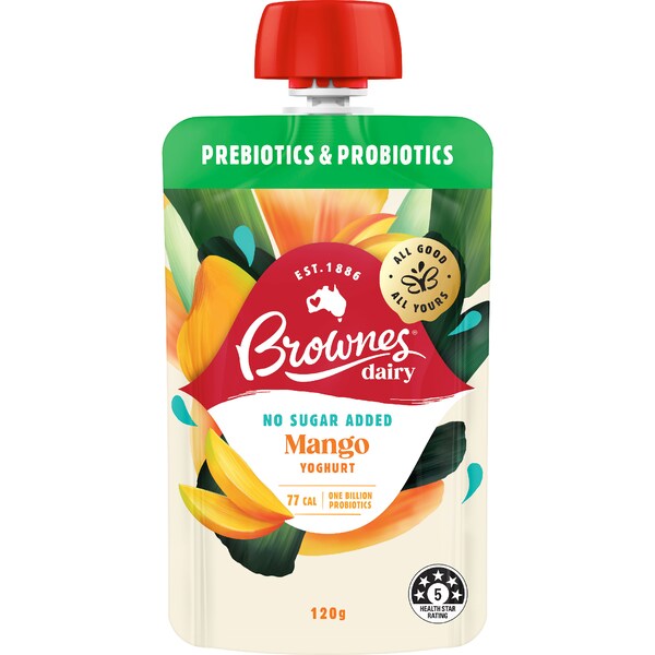 Brownes Dairy Yoghurt Pouch Mango 120g