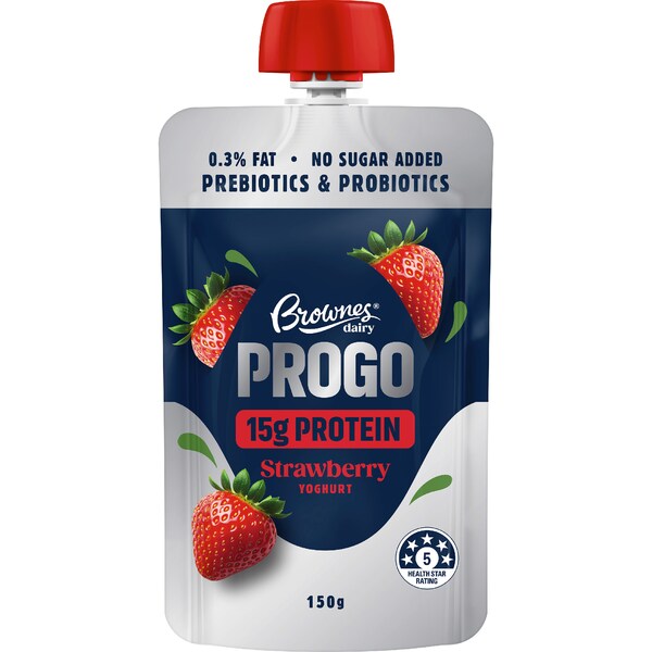 Brownes Dairy Yoghurt Pouch Strawberry 150g