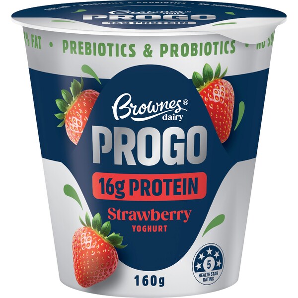 Brownes Dairy ProGo Yoghurt Pot Strawberry 160g