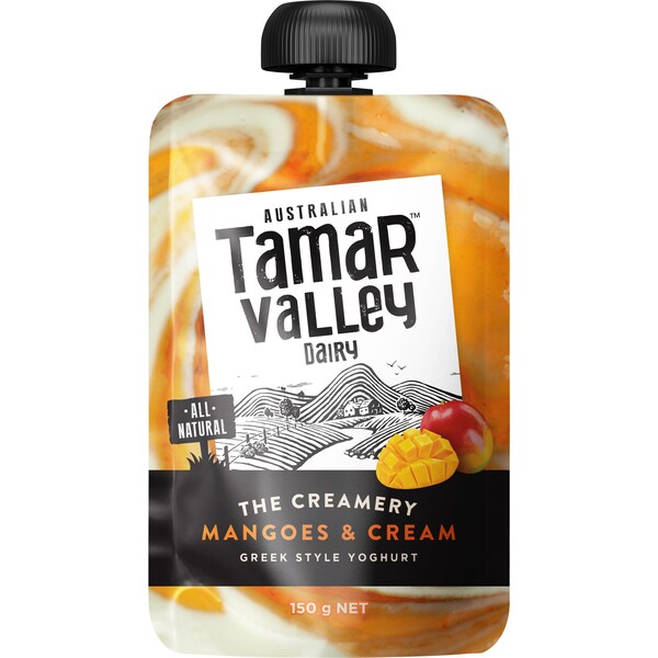 Tamar Valley The Creamery Yoghurt Pouch Mangoes & Cream 150g
