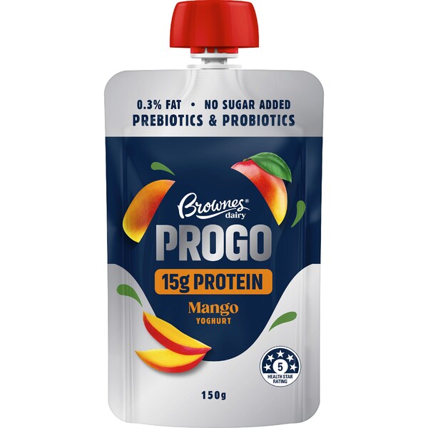 Brownes Dairy ProGo Yoghurt Pouch Mango 150g