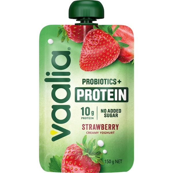 Vaalia Probiotics + Protein Yoghurt Pouch Strawberry 150g