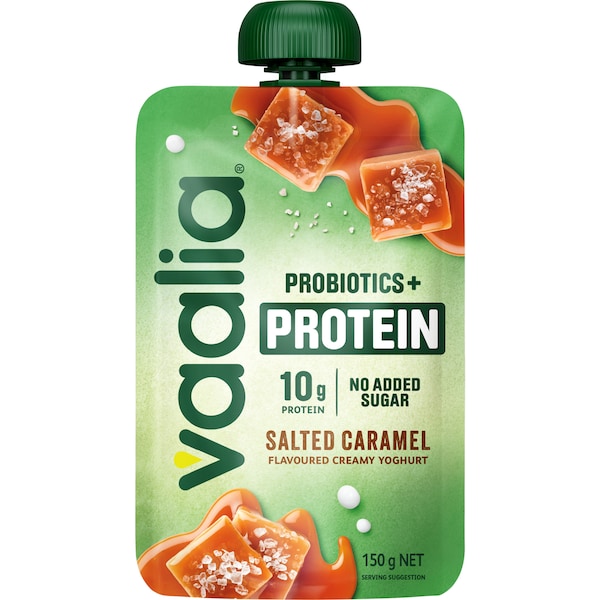 Vaalia Probiotics Protein Yoghurt Pouch Salted Caramel 150g