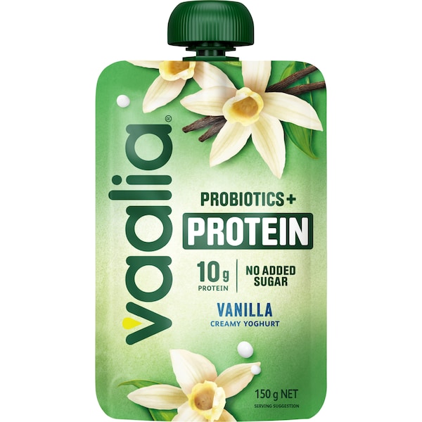 Vaalia Probiotics + Protein Yoghurt Pouch Vanilla 150g