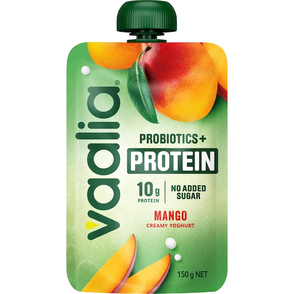Vaalia Probiotics + Protein Yoghurt Pouch Mango 150g