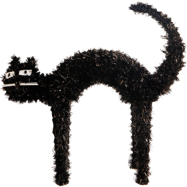 Halloween Tinsel Decoration Cat each