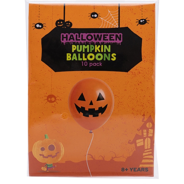 Halloween Printed Balloons Pumpkin 10 pack