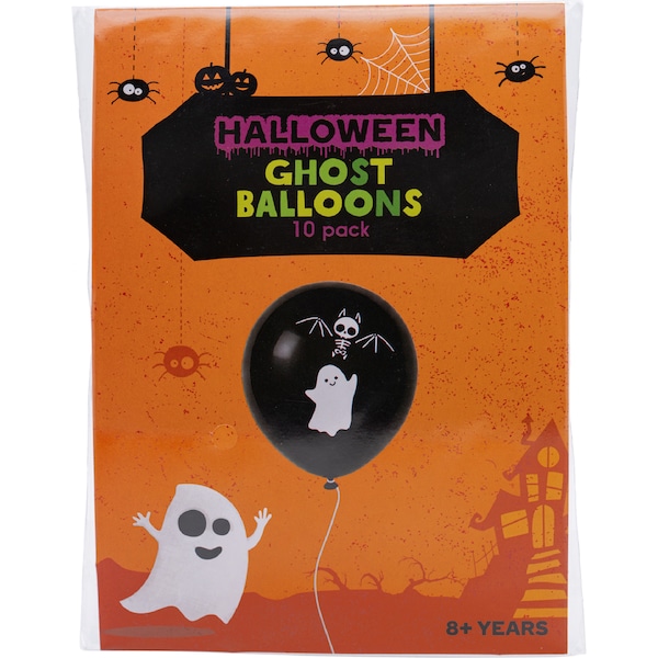 Halloween Printed Balloons Ghost 10 pack