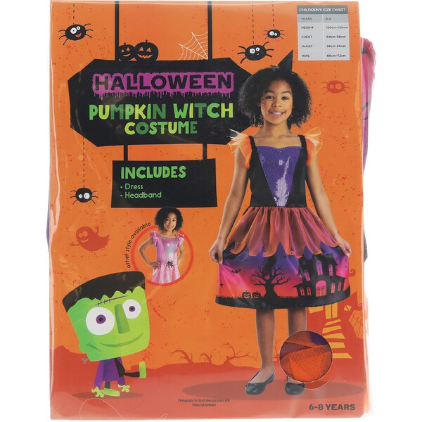 Halloween Pumpkin Witch Costume 6-8 Years each