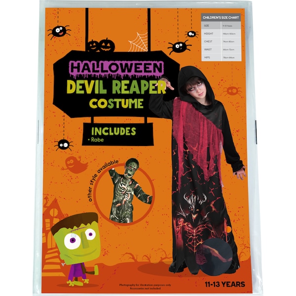 Halloween Devil Reaper Costume 11-13 Years each
