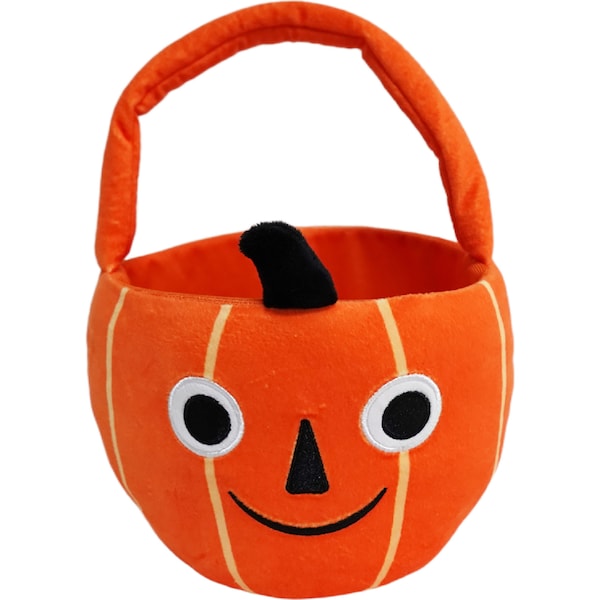 Halloween Plush Basket Pumpkin each