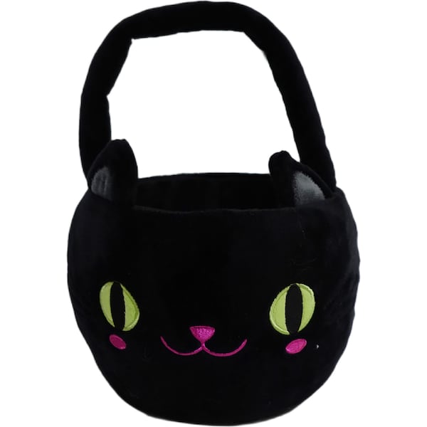 Halloween Plush Basket Cat each