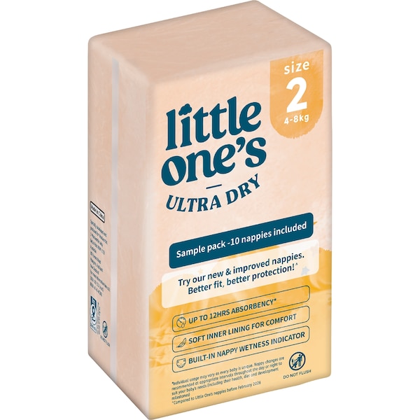 Little One's Ultra Dry Nappies Sample Size 2 10 pack
