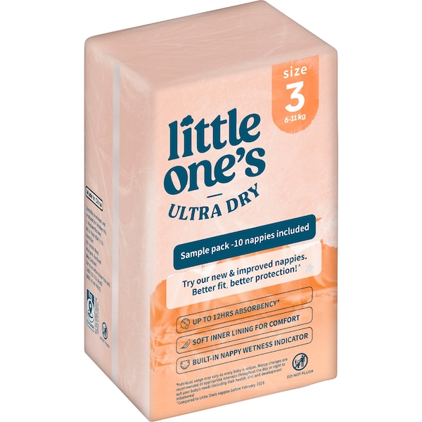 Little One's Ultra Dry Nappies Sample Size 3 10 pack