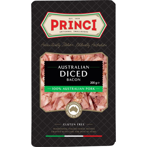 Princi Australian Diced Bacon 200g