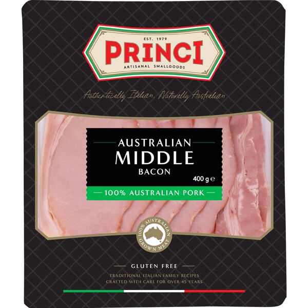 Princi Australian Middle Bacon 400g