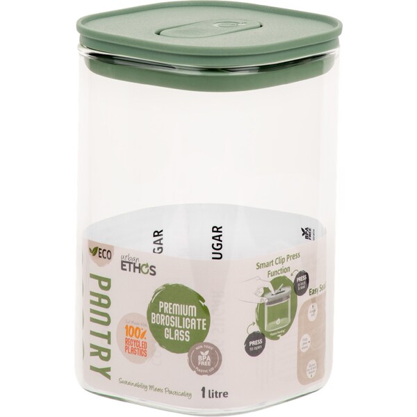 Urban Ethos Glass Pantry Canister 1L each