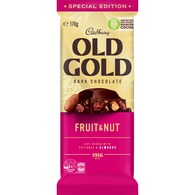 Cadbury Old Gold Fruit & Nut Dark Chocolate Block