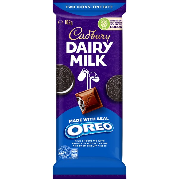 Cadbury Dairy Milk Oreo Chocolate Block 162g