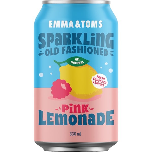 Emma & Tom's Sparkling Old Fashioned Pink Lemonade Can 330mL