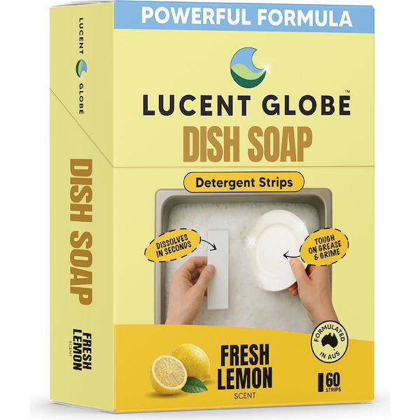Lucent Globe Dish Soap Sheets Lemon 60 pack