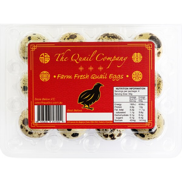 The Quail Company 12 Farm Fresh Eggs 120g