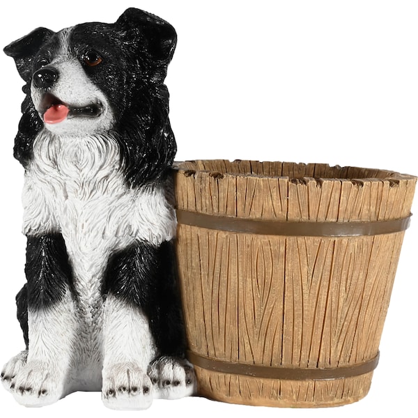Mirabella Polyresin Planter Pot Border Collie each