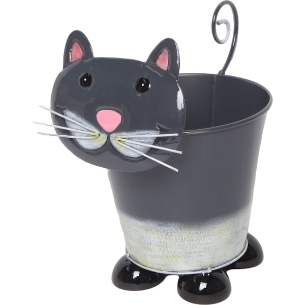 Green Gardener Metal Cat Flower Pot each